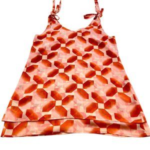 Cabi Pinwheel Orange Geometric Print Tank Sz XS